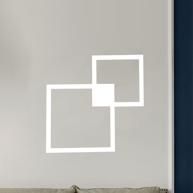 LED Dining Room Sconce Light with Picture-Frame Acrylic Shade Black/White Wall Lighting Ideas in Warm/White Light