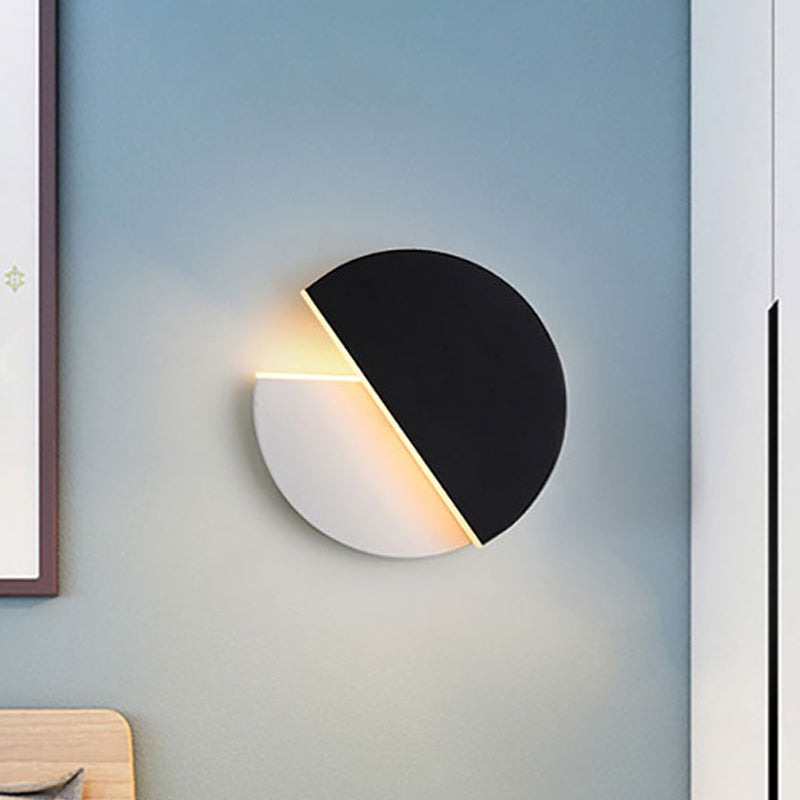 Semicircle Acrylic Wall Lamp Simplicity LED Black and White Rotatable Wall Light Fixture