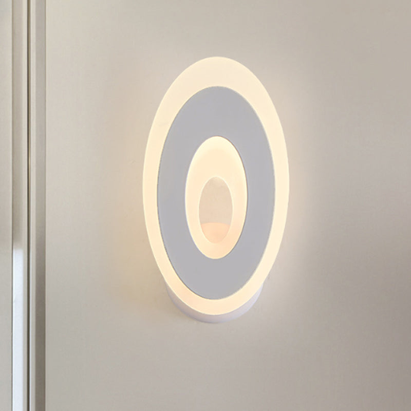 Illuminazione con applique a parete disco moderno a LED acrilico Light Sconce Black/White Sconce in luce calda/bianca