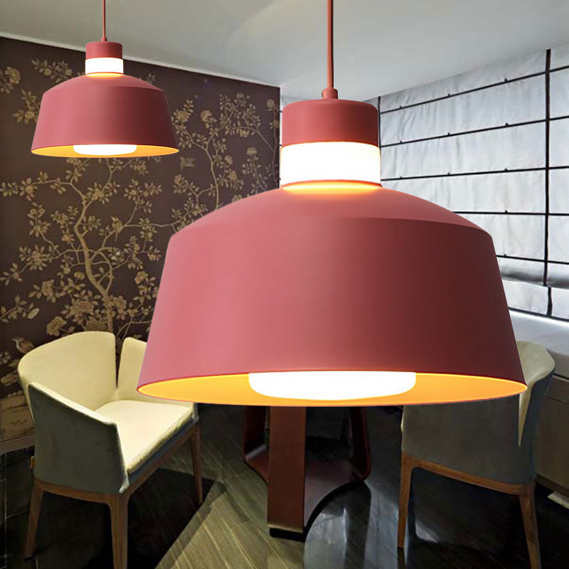 Luz colgante cónica modernismo 1 de color rosa claro/gris/amarillo Luz de techo colgante para sala de estar