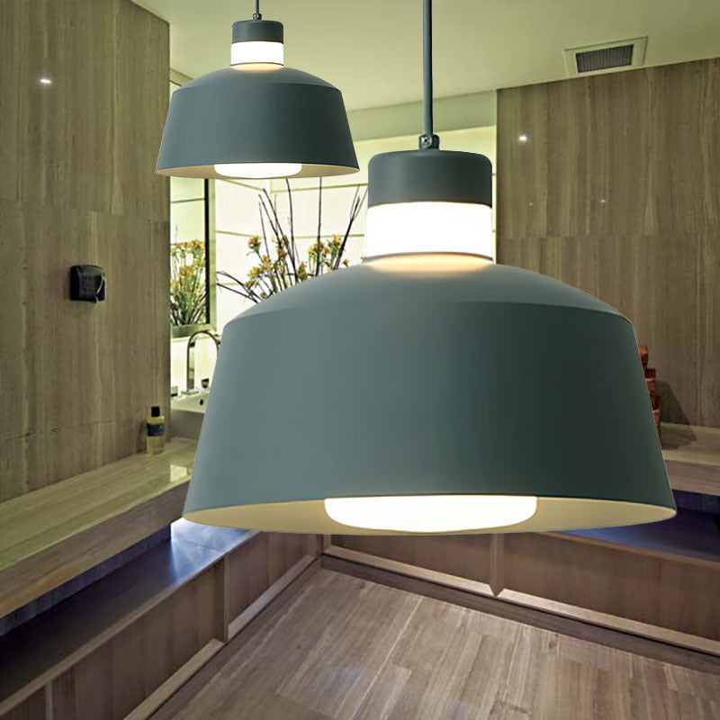 Luz colgante cónica modernismo 1 de color rosa claro/gris/amarillo Luz de techo colgante para sala de estar