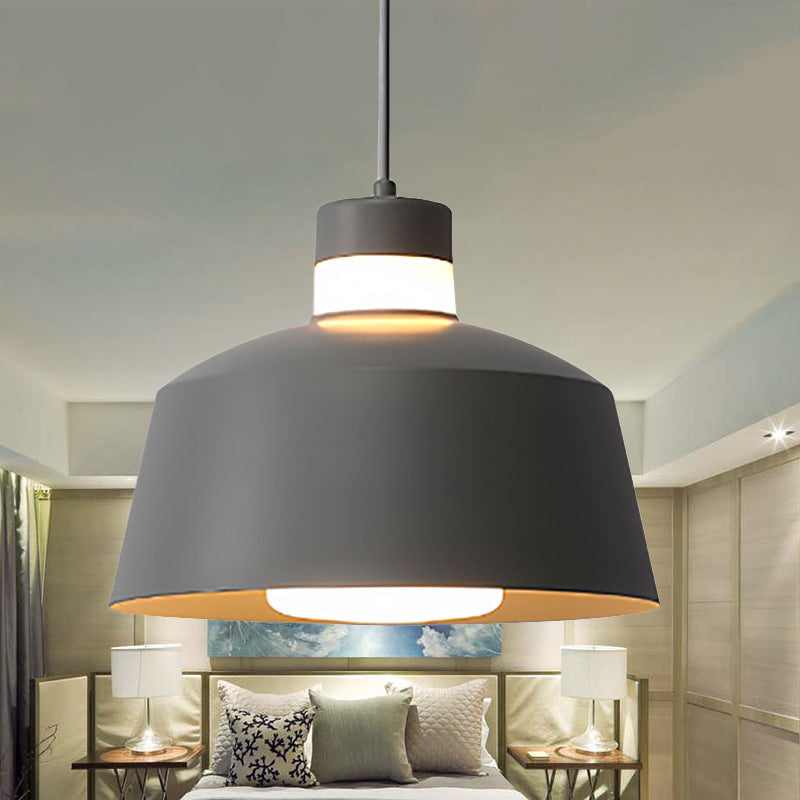 Luz colgante cónica modernismo 1 de color rosa claro/gris/amarillo Luz de techo colgante para sala de estar