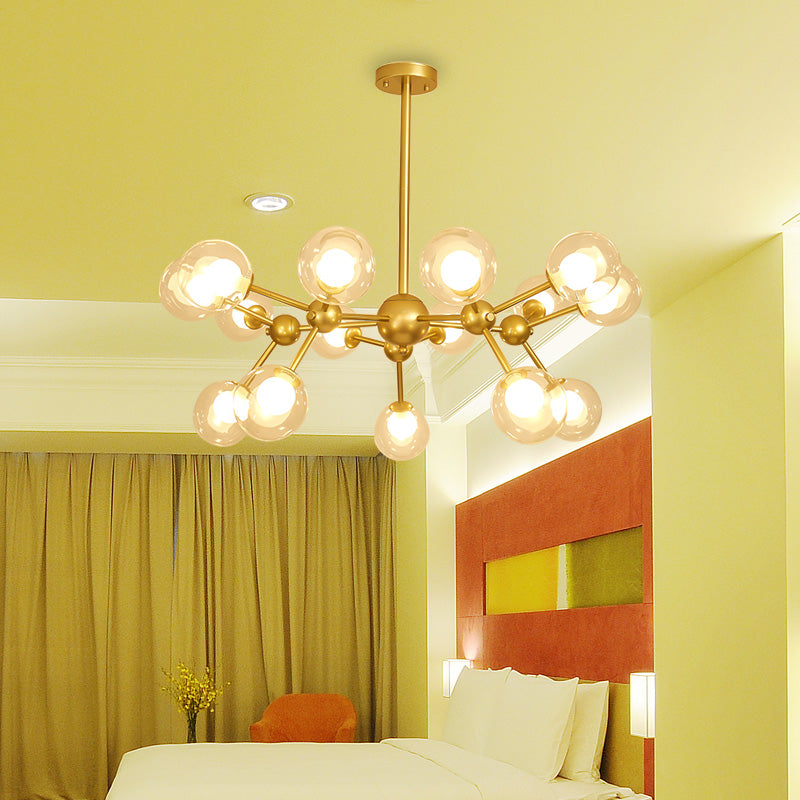 Lampada lampadario a bolle in vetro trasparente con design Starburst moderno il 9/12/15 Luci appese lampada in nero in nero/oro