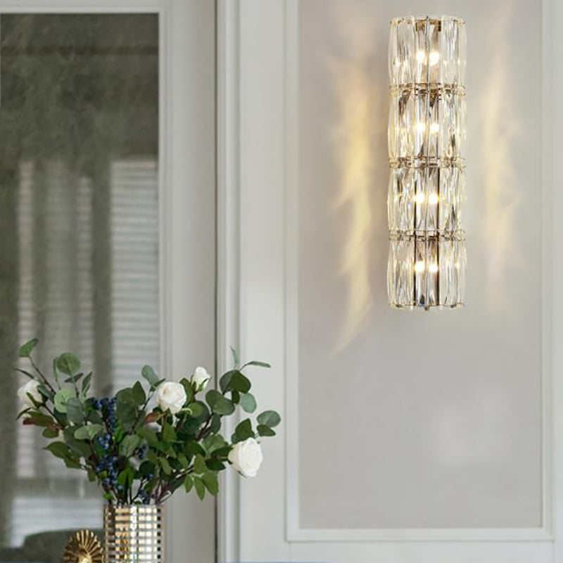 Modernist Linear Wall Light Fixture Crystal 2/3/4 Lights Sconce Light in Clear for Dining Room