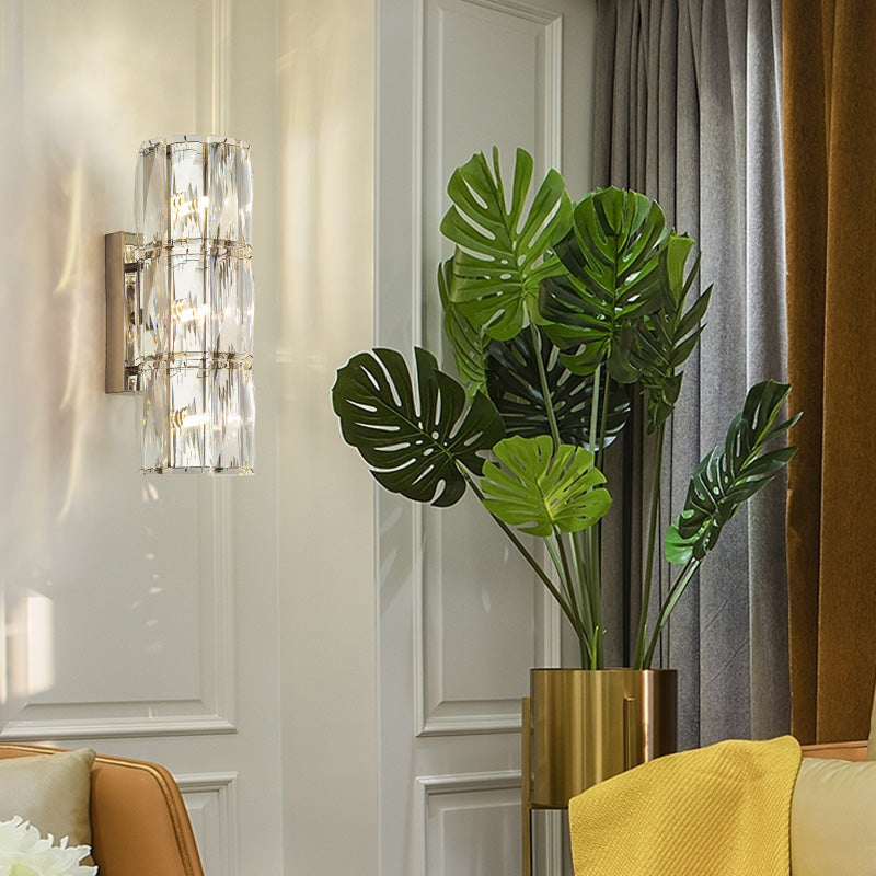 Modernist Linear Wall Light Fixture Crystal 2/3/4 Lights Sconce Light in Clear for Dining Room