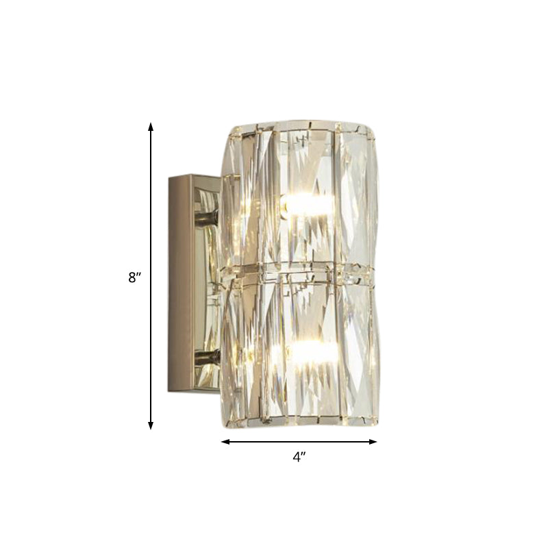 Modernist Linear Wall Light Fixture Crystal 2/3/4 Lights Sconce Light in Clear for Dining Room