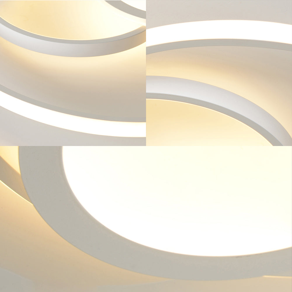 Mehrring-Deckenleuchte, moderne Acryl-LED-Einbauleuchte in Schwarz/Weiß für Schlafzimmer in Warmweiß