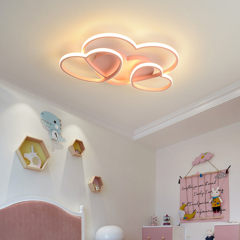 Hart LED inbouw plafondarmatuur Scandinavisch acryl wit/roze/goud kinderkamer plafondinbouw, 19,5"/23,5" breed