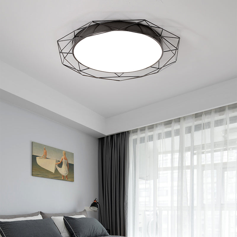 Tour métal-Flush Mount Ceiling Light with Wire Frame Nordic Gold / Black Ceiling Lighting for Bedroom, 21.5 "/25.5" Wide