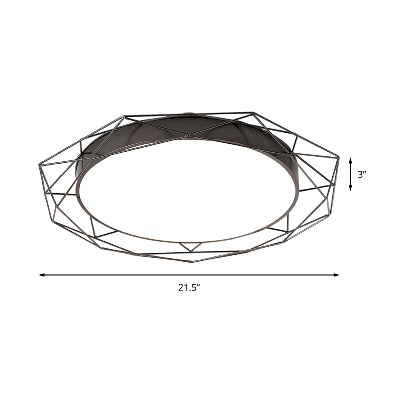 Tour métal-Flush Mount Ceiling Light with Wire Frame Nordic Gold / Black Ceiling Lighting for Bedroom, 21.5 "/25.5" Wide