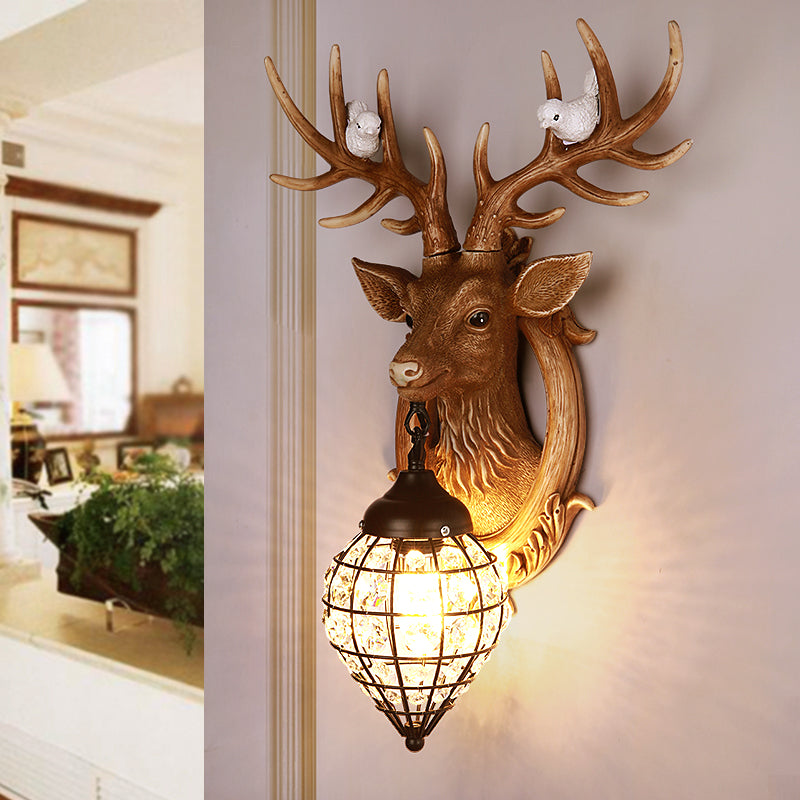 1 lampe à tête de cerf clair