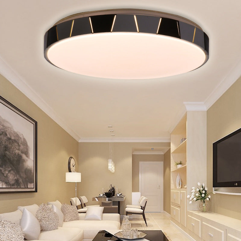 Acrylic Circle Ceiling Lamp Modern LED White Flush Mount Light Fixture in White/Warm/Natural Light