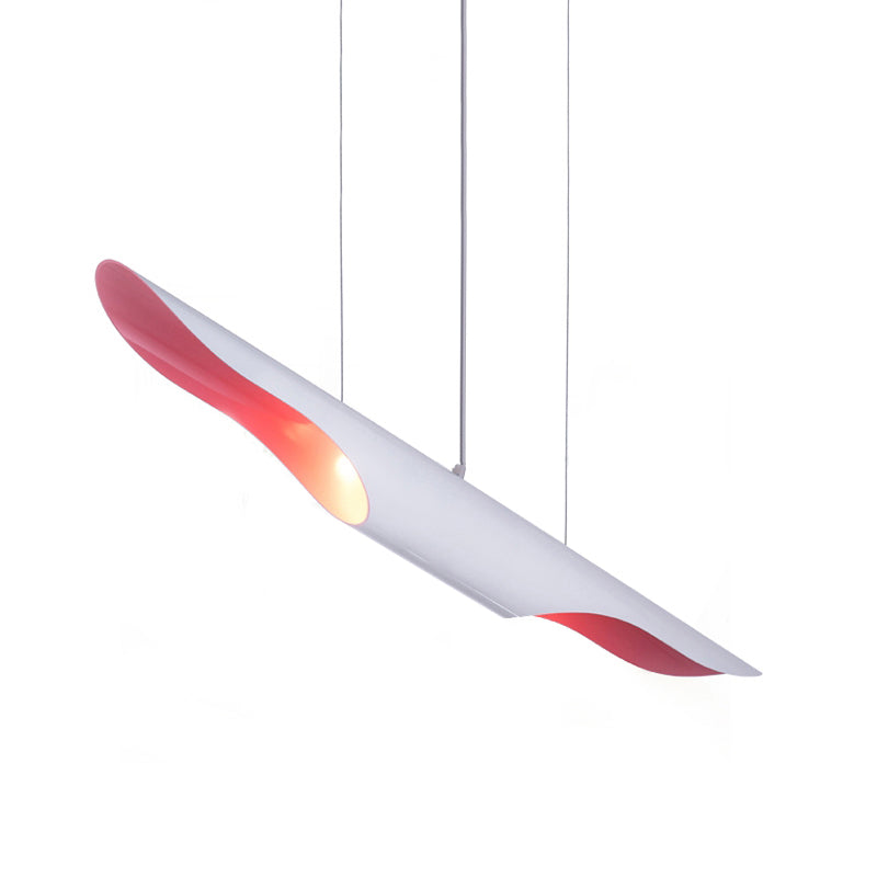 Tube Hanging Ceiling Light Nordic Metal White/Red/Blue Pendant Light for Bedroom with Adjustable Cord
