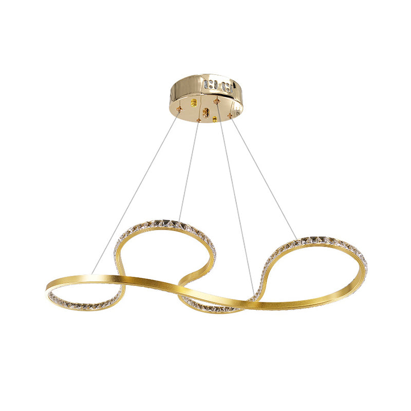 Kronleuchter Licht moderne Kristallgold LED Hängende Lampe in warmem/weißem Licht für Schlafzimmer