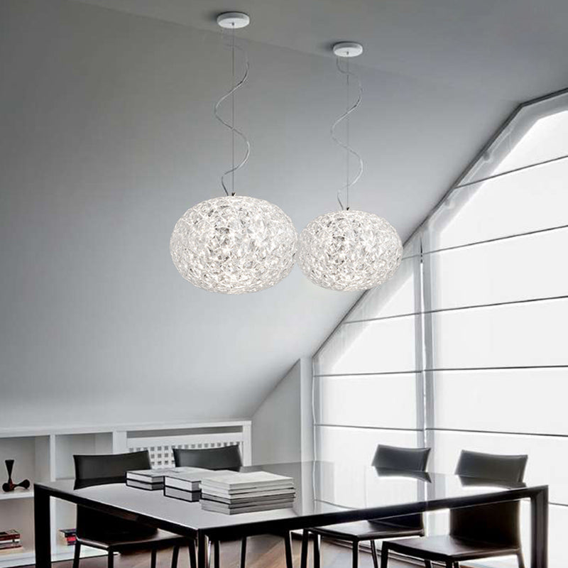 Luz de techo colgante global LED Techo de cristal transparente contemporáneo Luz colgante para comedor