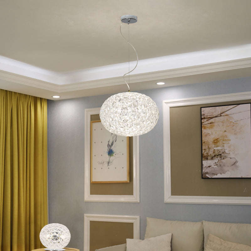 Luz de techo colgante global LED Techo de cristal transparente contemporáneo Luz colgante para comedor