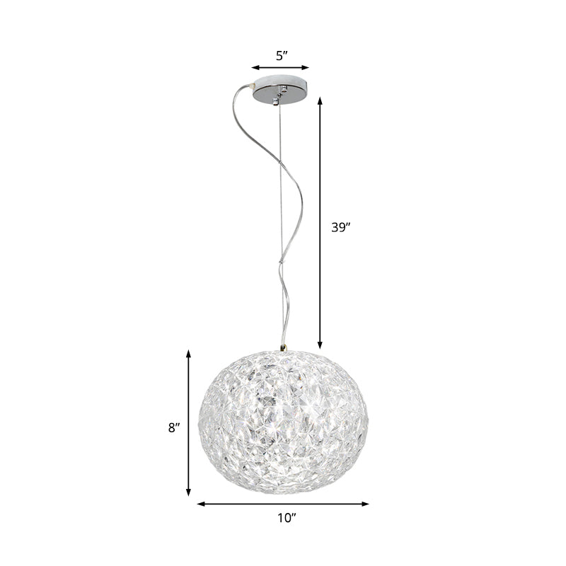Luz de techo colgante global LED Techo de cristal transparente contemporáneo Luz colgante para comedor
