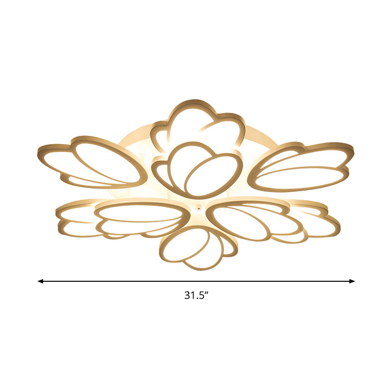 Leaf-Unterputzleuchte, modernes Acryl, 3/6/9 Lichter, Wohnzimmer-LED-Deckenleuchte in warmem/weißem/natürlichem Licht