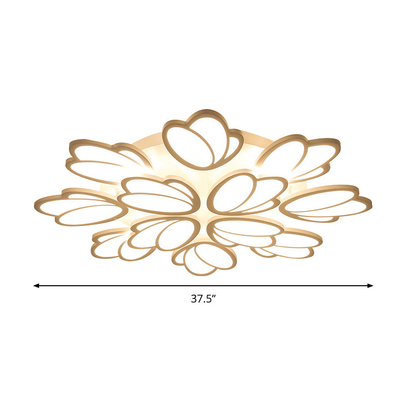 Leaf-Unterputzleuchte, modernes Acryl, 3/6/9 Lichter, Wohnzimmer-LED-Deckenleuchte in warmem/weißem/natürlichem Licht