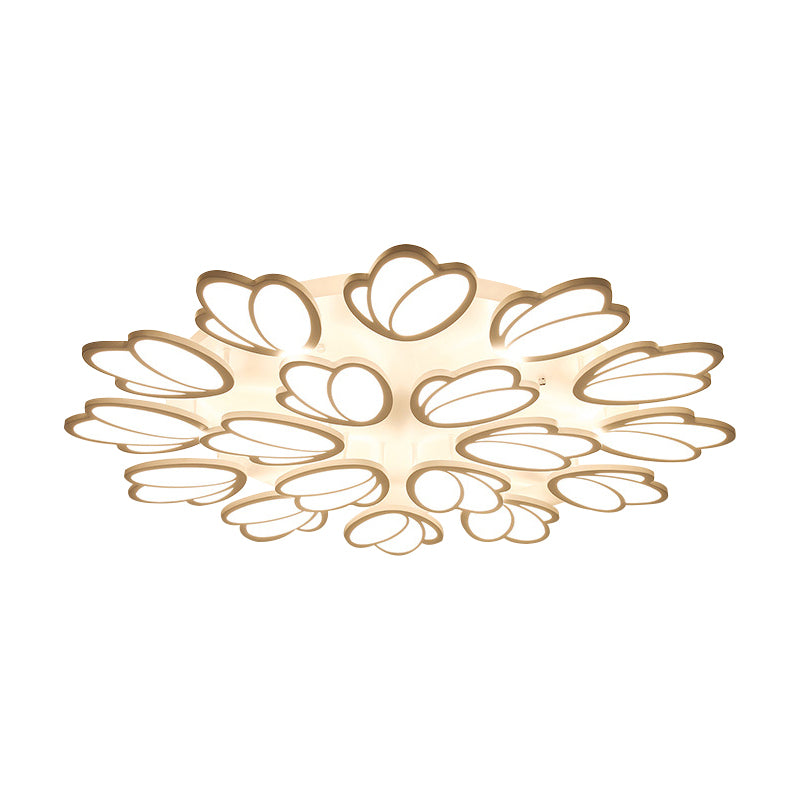 Leaf-Unterputzleuchte, modernes Acryl, 3/6/9 Lichter, Wohnzimmer-LED-Deckenleuchte in warmem/weißem/natürlichem Licht