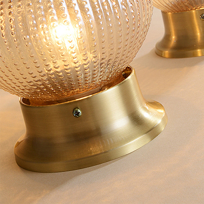 Gold Spherical Flush Mount Modern 1 Light Prismatic Glass Flush Ceiling Light Fixture