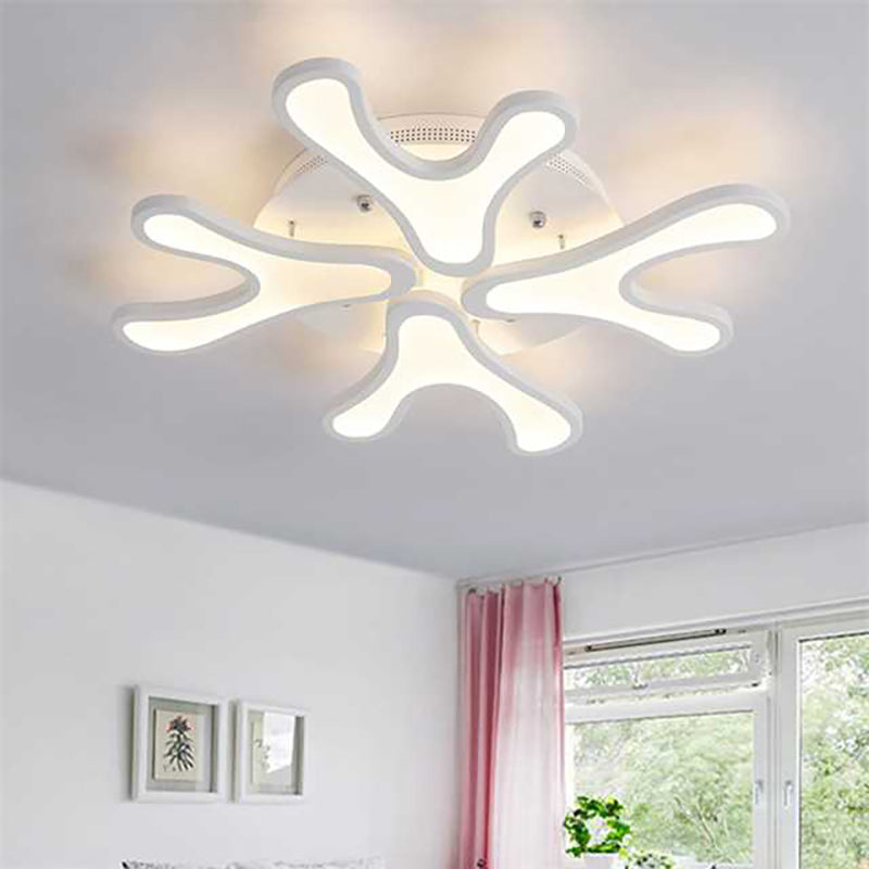 Coral LED Flush Mount Plafond Light Contemporain Acrylique 4/6/12 Light Light Lighting Plafond Ayémordage en lumière chaude / blanc / naturel