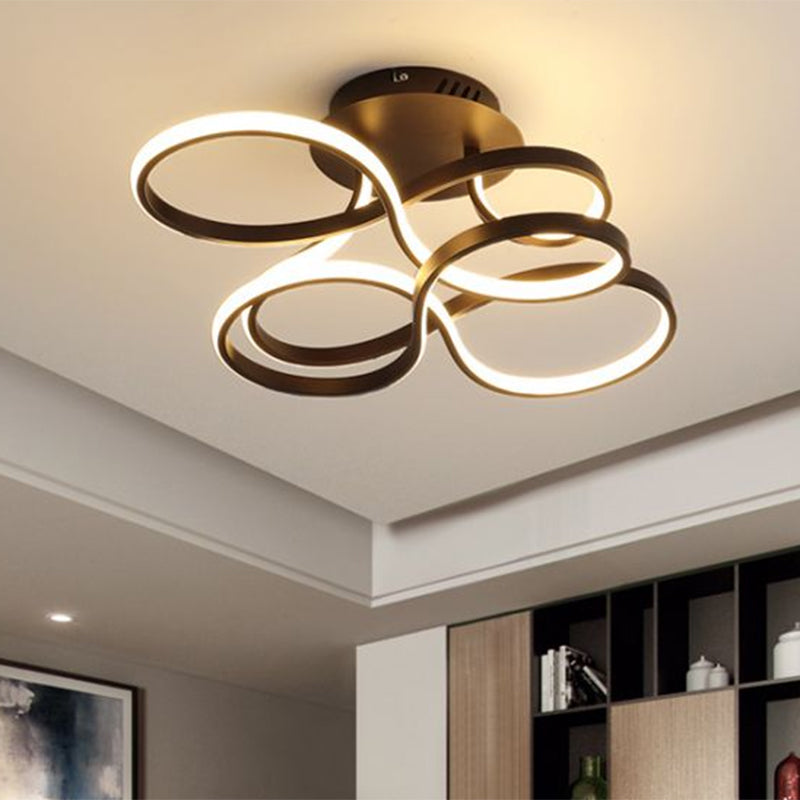 Metallic gedraaide lijn inbouw Eenvoud Wit/messing/goud LED dicht bij plafondverlichting, wit/3 kleuren licht
