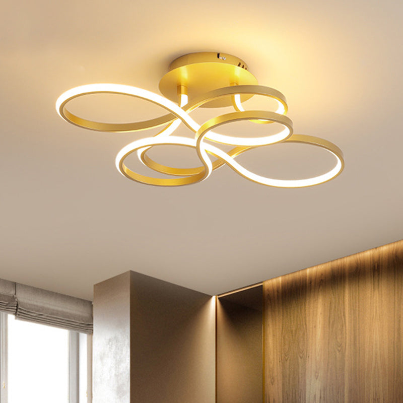 Metallic gedraaide lijn inbouw Eenvoud Wit/messing/goud LED dicht bij plafondverlichting, wit/3 kleuren licht