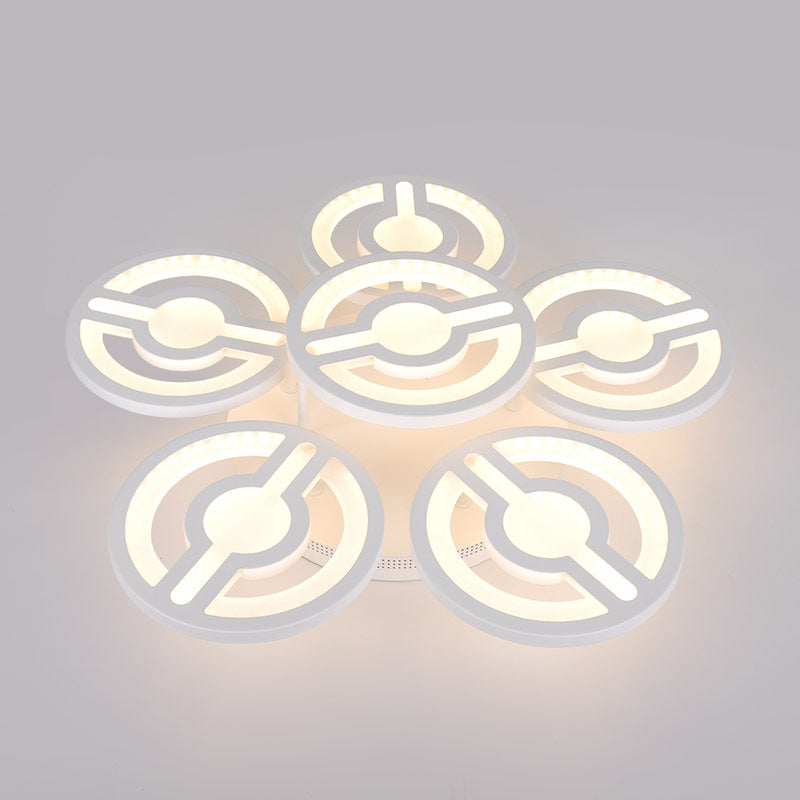 White Flower Design Semi Mount Lighting Minimalism LED Acrylic Flush Ceiling Lamp in Warm/White/Natural Light