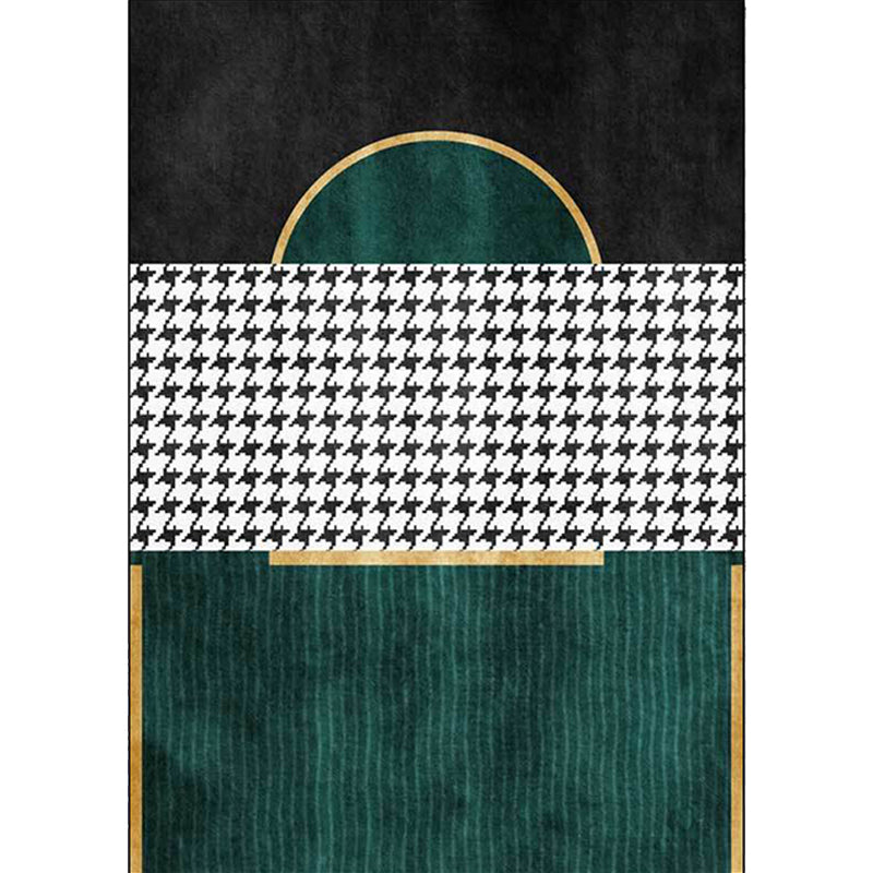 Modern Living Room Rug Multicolor Cube Print Rug Polyester Non-Slip Backing Washable Area Rug