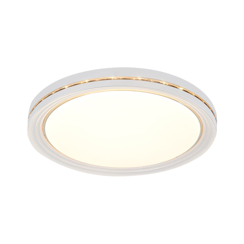 Plafonnier rond en acrylique minimaliste LED, éclairage encastré blanc pour salon