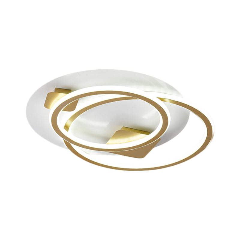 Metallic Dual Ring Led Flush Light eigentijds dicht bij plafondverlichting in goud