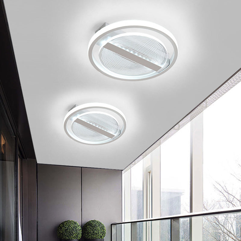 Circulaire Clear Acrylique Semi Flush Modern Style LED Plafond blanc Plafond en chaud / blanc léger