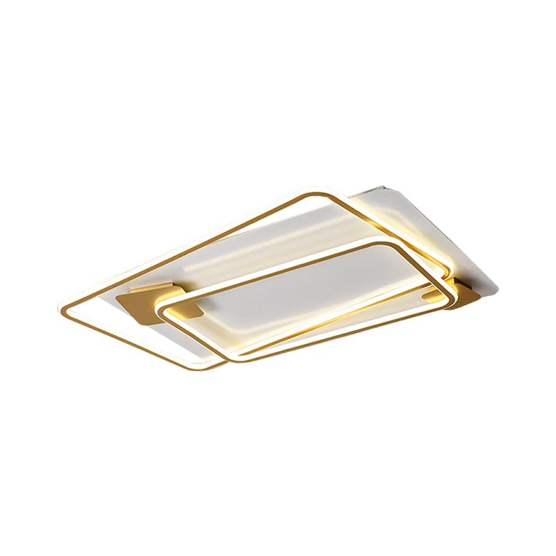 Rechteck halb flush leichte einfache Style Metallic Wohnzimmer LED in der Nähe der Deckenlampe