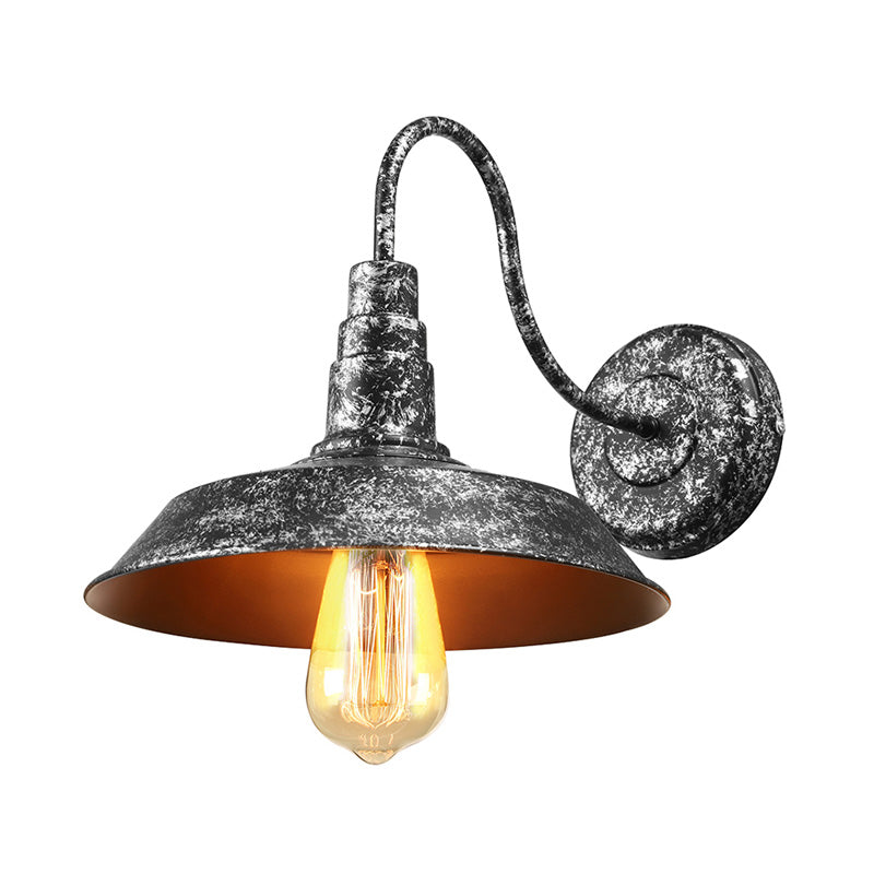 Lampada con funce murale di fienile in stile antico 1 illuminazione da parete con applique di ferro leggera con braccio a collo di ceso in bronzo/ruggine per camera da letto