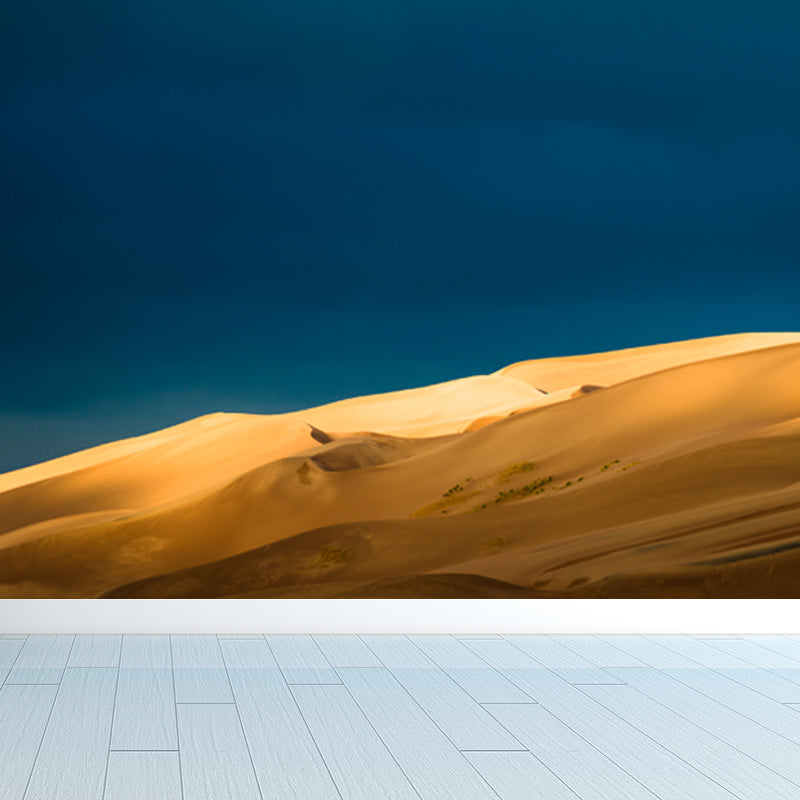 Blue Sky Mural Sand Peak Scenery Modernist Stain Resistant Wall Covering for Bedroom