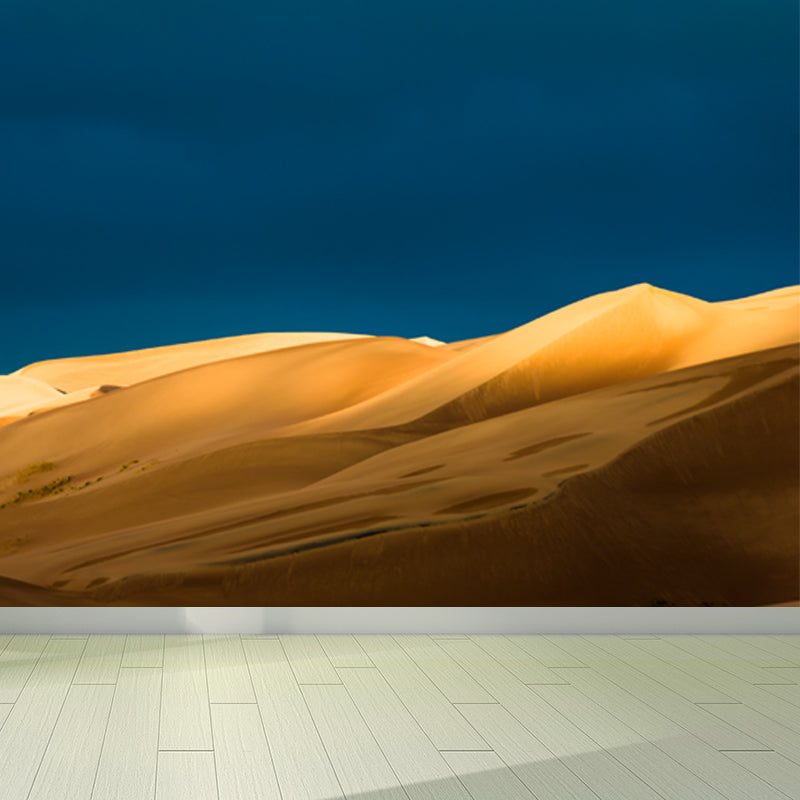 Blue Sky Mural Sand Peak Scenery Modernist Stain Resistant Wall Covering for Bedroom