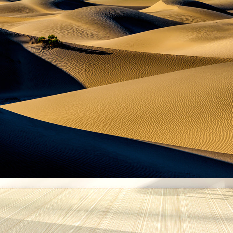 Contemporary Desert Shadows Mural Decal Non-Woven Moisture Resistant Yellow Wall Decor