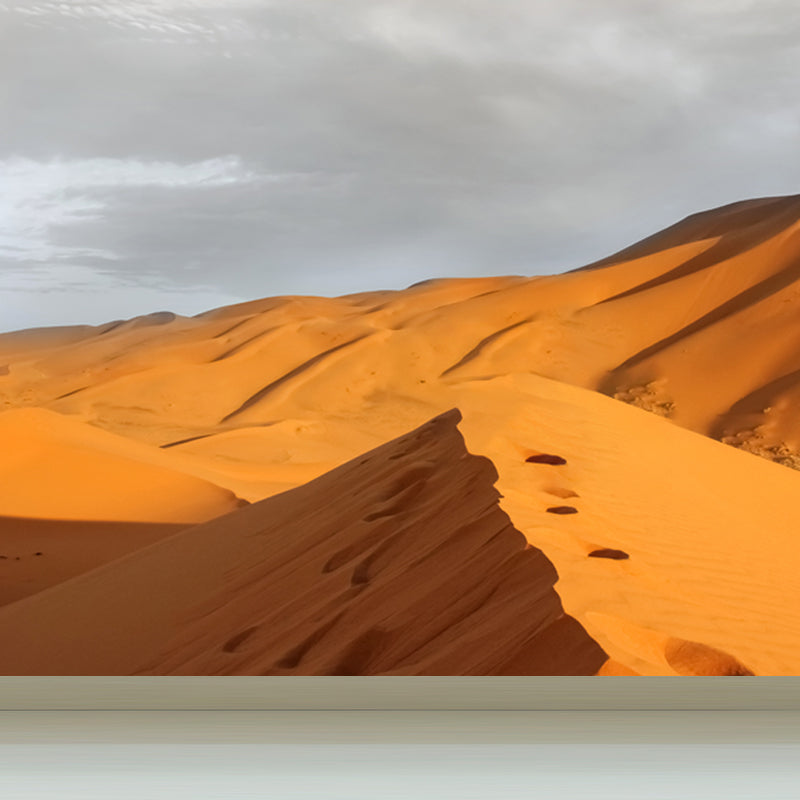 Modern Desert Hillock Wallpaper Mural Yellow Bedroom Wall Art, Personalized Size