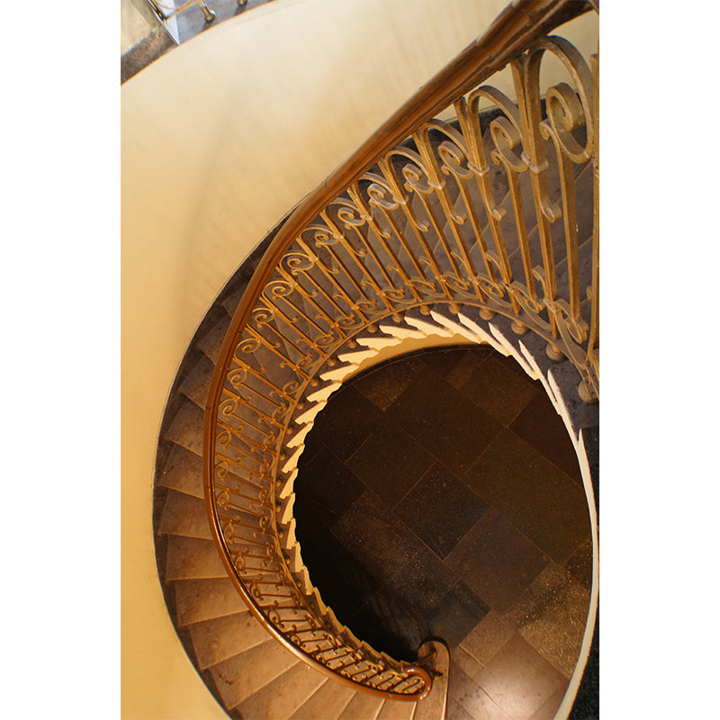 Yellow Stairway Wallpaper Mural Architecture Modern Moisture Resistant Wall Art for Home