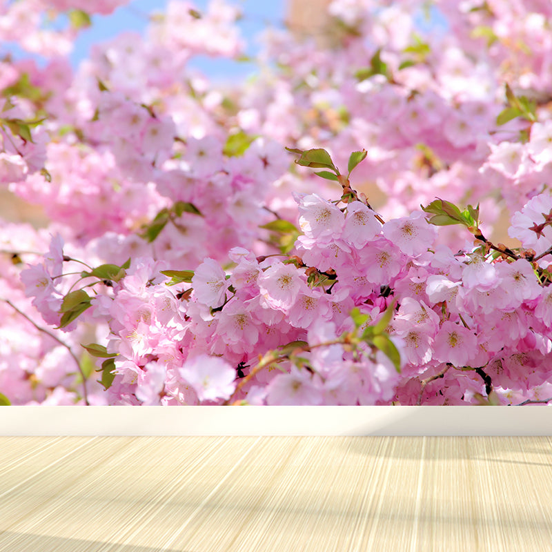 Romantic Florentine Mural Wallpaper for Dining Room, Pink, Custom Size Available