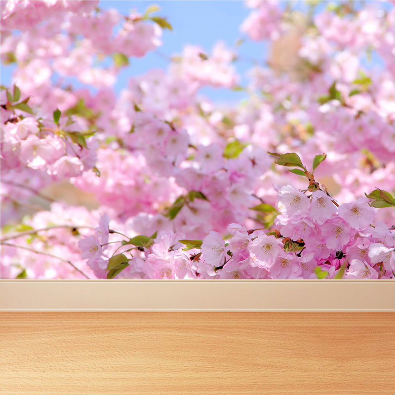 Romantic Florentine Mural Wallpaper for Dining Room, Pink, Custom Size Available