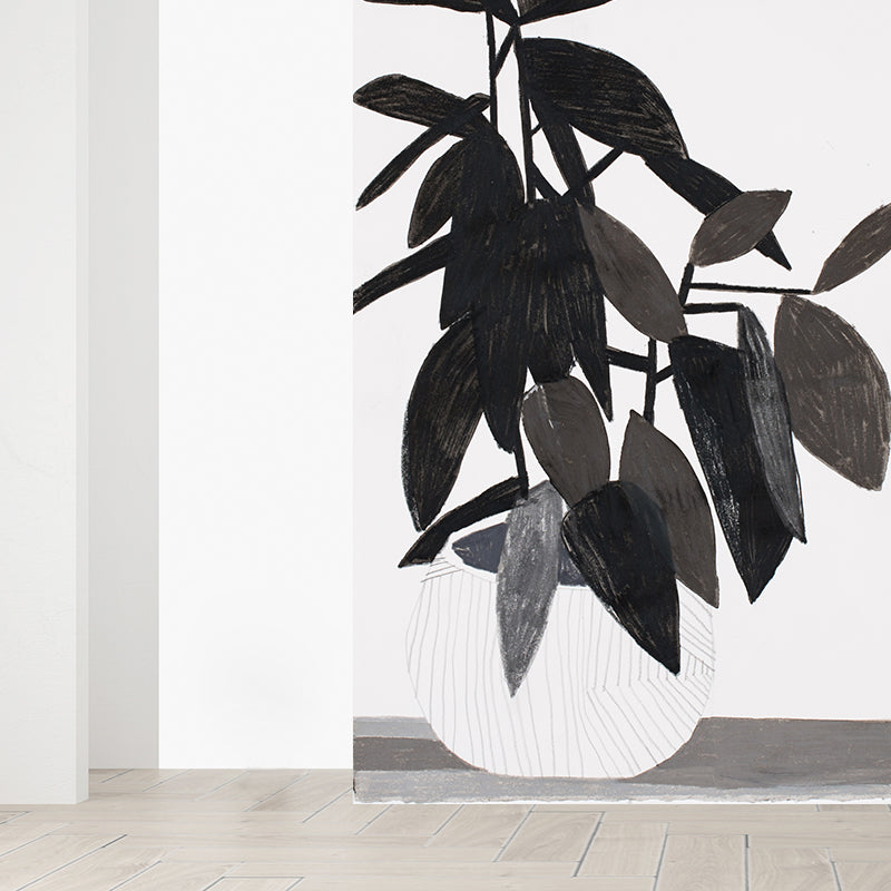 Moisture Resistant Potting Mural Decal Non-Woven Modern Wall Decor for Dining Room
