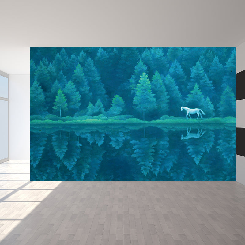 Jungle Mural Wallpaper Modern Decorative Boys Room Wall Art, Custom Size Available