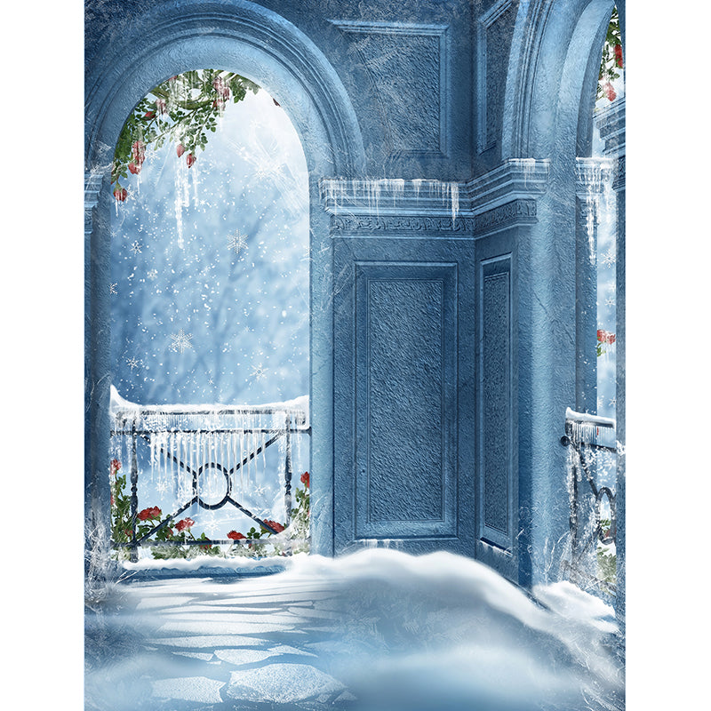 Contemporary Arched Door Mural Decal Blue Dining Bedroom Wall Decor, Personalized