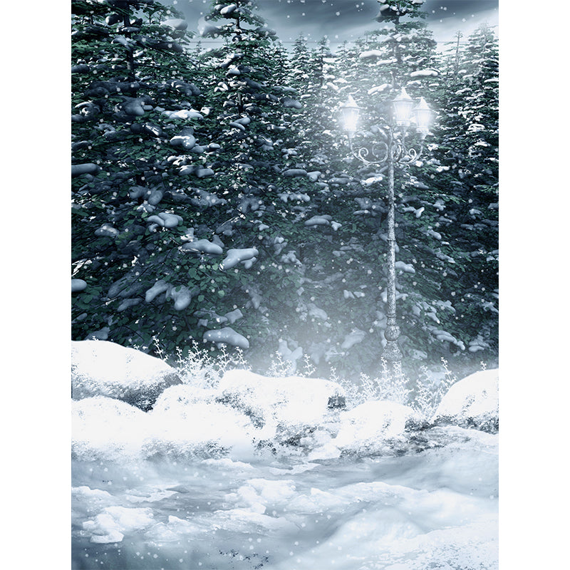 Modern Winter Forest Mural Non-Woven Texture Waterproof White Wall Art for Bedroom