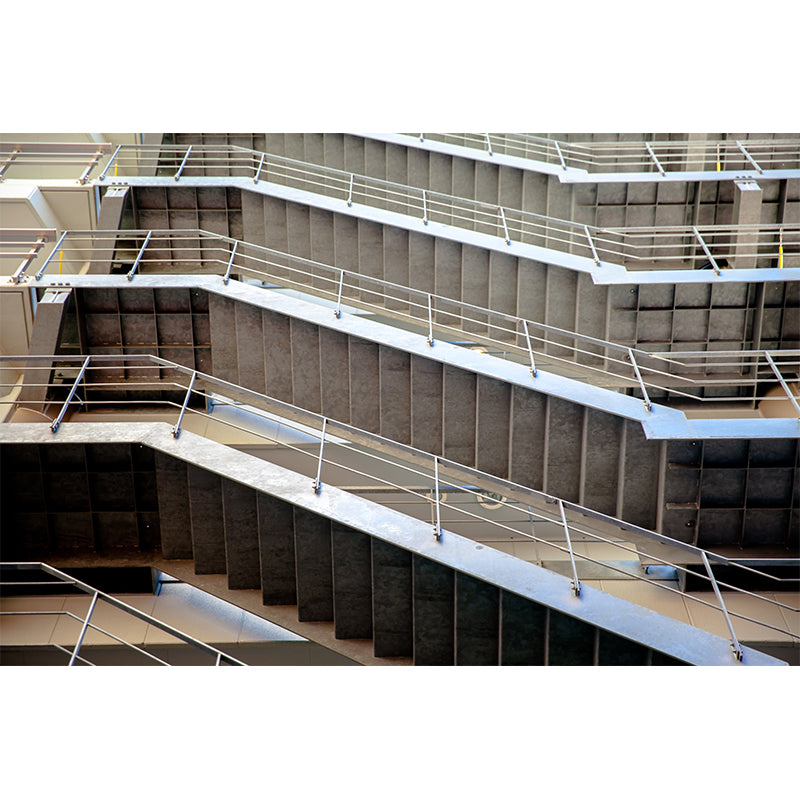 Modern Slide Staircase Mural Wallpaper Non-Woven Washable Grey Wall Covering for Bedroom