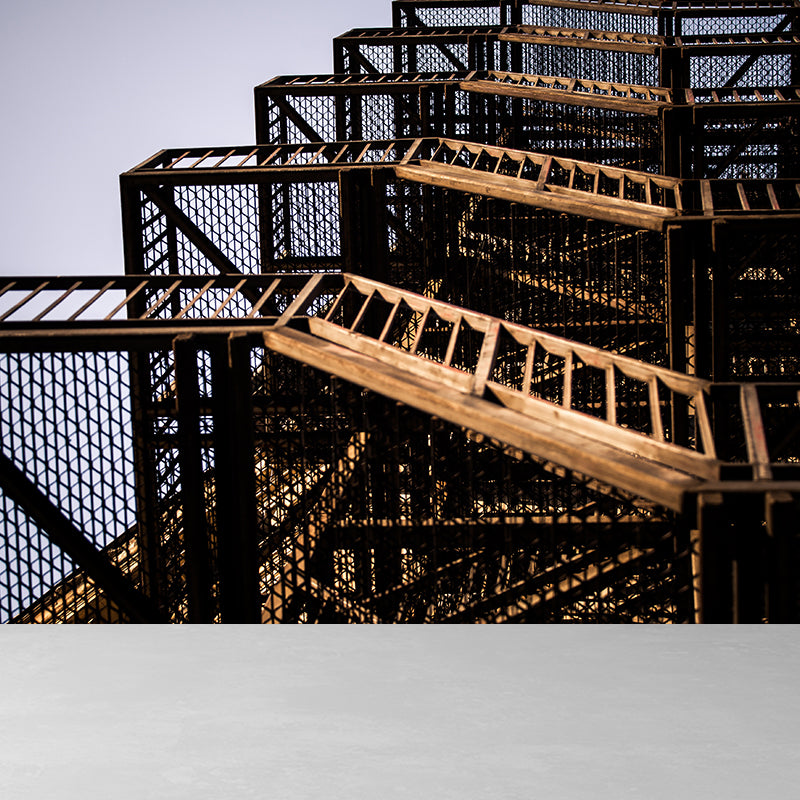 Black Stairs Wallpaper Mural Waterproofing Modernism Living Room Wall Decor, Custom Print