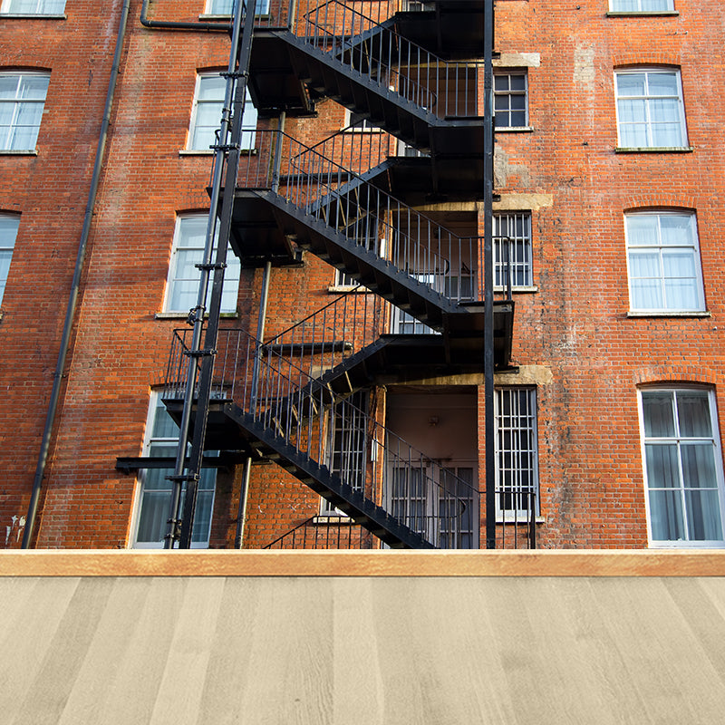 Waterproof Iron Turning Stairs Mural Modernist Non-Woven Cloth Wall Art, Made to Measure