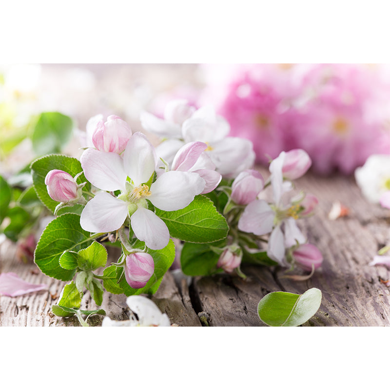 Flower Graphic Mural Wallpaper Pink Decorative Wall Covering for Living Room, Made to Measure